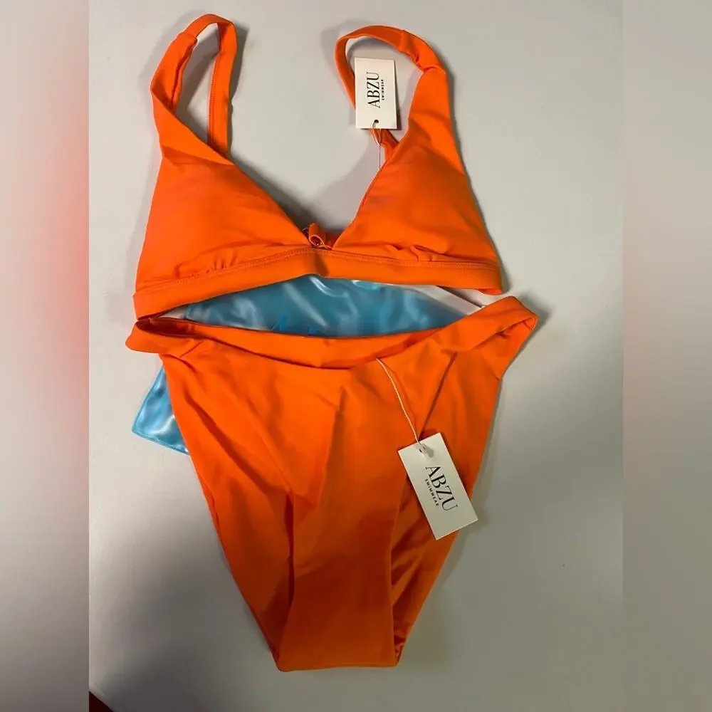 ABZU Orange Swimsuit Bikini Small